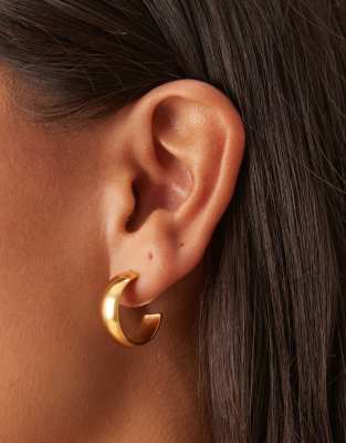 LOST SOULS Lost Souls 20mm wide hoop earrings in 18ct gold plated stainless steel