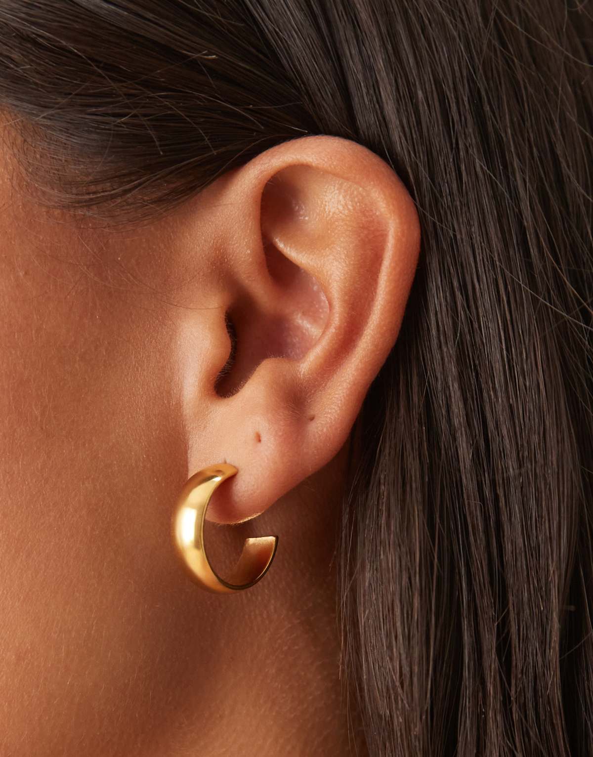 Lost Souls 20mm wide hoop earrings in 18ct gold plated stainless steel