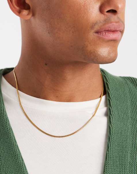 Lost souls 2.5mm herrigbone chain necklace  in 18k gold plated - view 1
