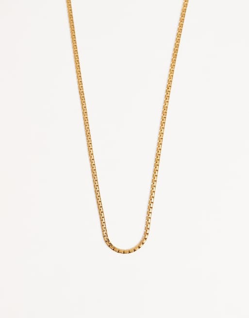 Lost Souls 2.5mm herringbone chain necklace in 18k gold plate, 2 of 3