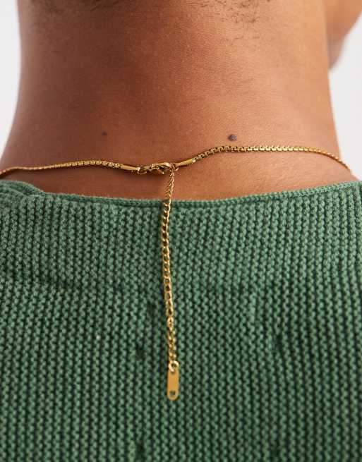 Lost Souls 2.5mm herringbone chain necklace in 18k gold plate, 3 of 3