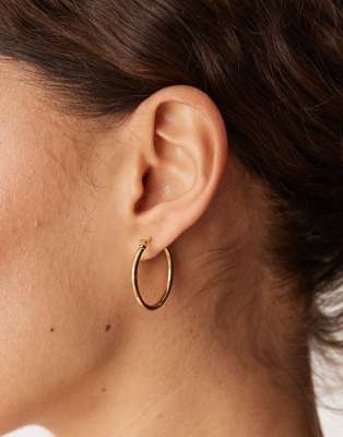 25mm hoop earrings in 18ct gold plated stainless steel