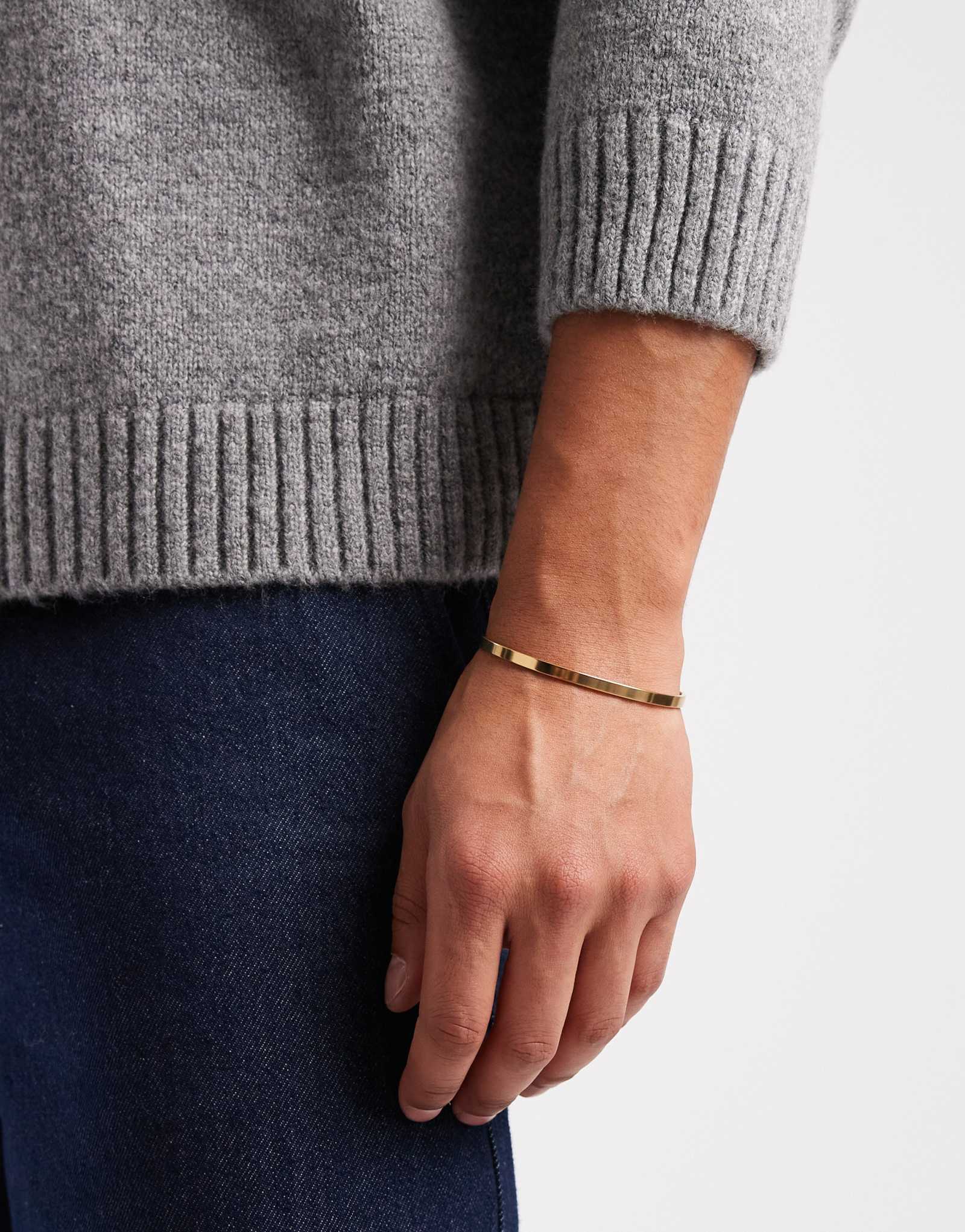 Браслет-манжета Lost Souls толщиной 2 мм с покрытием из 18-каратного золота