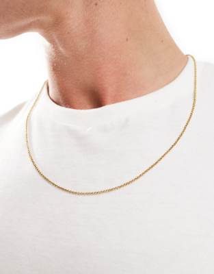 2mm thin rolo chain necklace in 18k gold plated