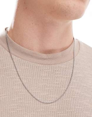 LOST SOULS Lost Souls 2mm thin rolo chain necklace in stainless steel-Silver