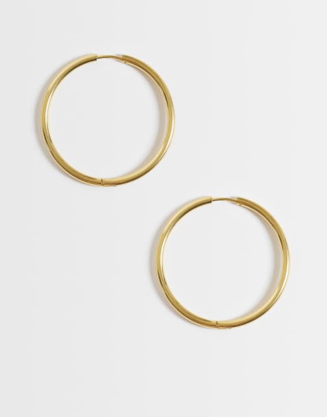 Lost Souls 35mm hoop earrings in 18K gold plated stainless steel - view 1