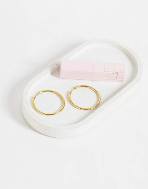 Lost Souls 35mm hoop earrings in 18K gold plated stainless steel, 2 of 4