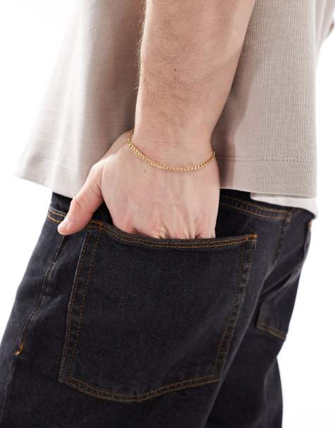 Lost Souls 3mm curb chain bracelet in 18k gold plated - view 1