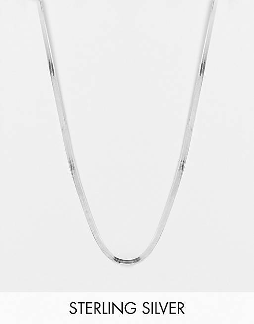  Lost Souls 3mm flat snake chain necklace in sterling silver 