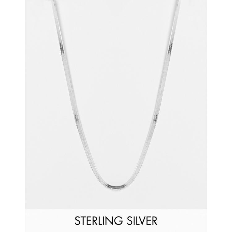 Sterling silver flat hot sale snake chain