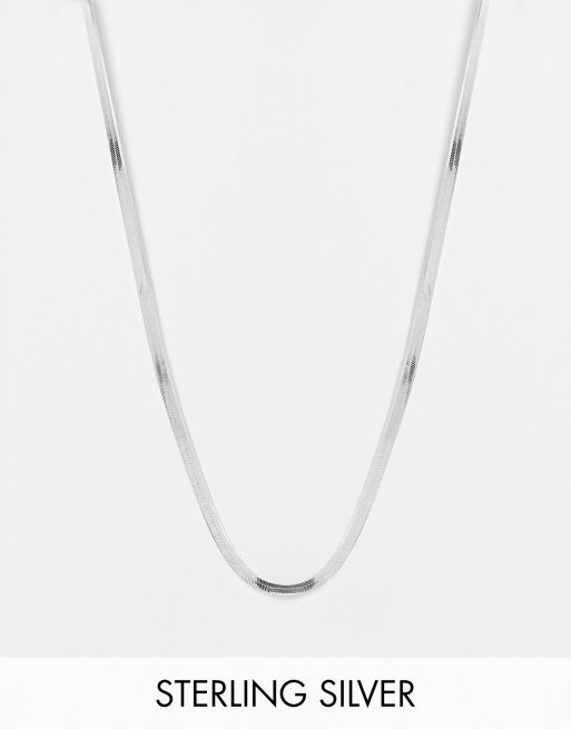 Lost Souls 3mm flat snake chain necklace in sterling silver