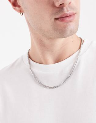 LOST SOULS Lost Souls 3mm square cable chain necklace in stainless steel-Silver