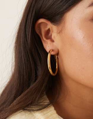 LOST SOULS Lost Souls 40mm Tube hoop earrings in 18K gold plated