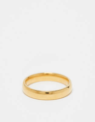 4mm curved band ring in 18k gold plated