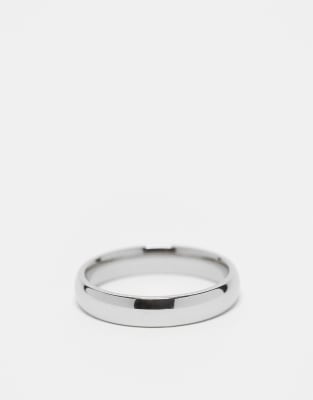 LOST SOULS Lost Souls 4mm curved band ring in stainless steel-Silver