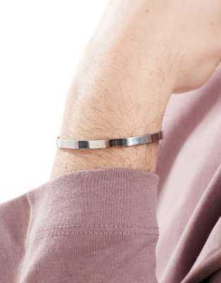 LOST SOULS Lost Souls 4mm essential cuff bangle in stainless steel-Silver
