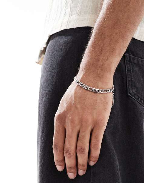 Lost Souls 4mm figaro chain bracelet in stainless steel - view 1
