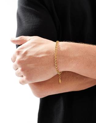 4mm rolo chain bracelet in 18k gold plated