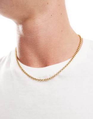 4mm rolo chain necklace in 18k gold plated