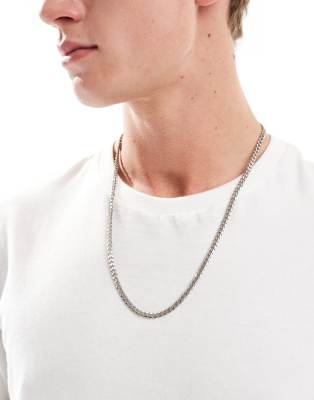 Lost Souls 5mm thin curb chain necklace in stainless steel-Silver