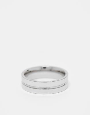 6mm double effect ring in stainless steel-Silver