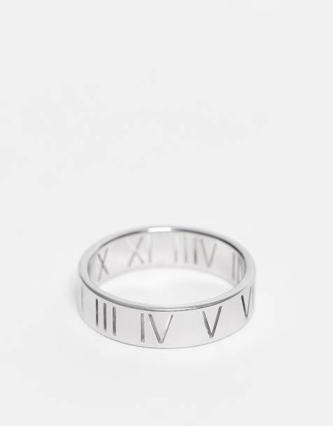 Lost souls 6mm Roman numeral band ring in stainless steel - view 1