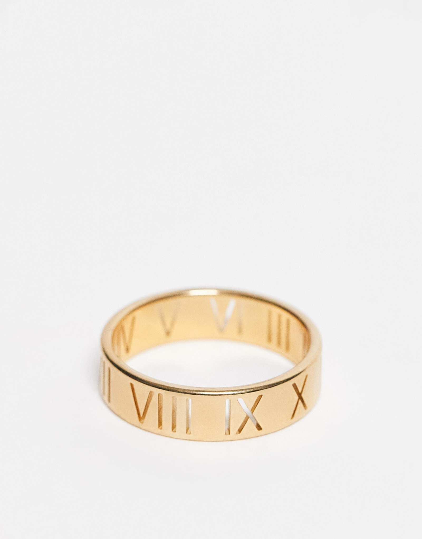 Кольцо с римскими цифрами Lost Souls диаметром 6 мм, покрытое 18-каратным золотом