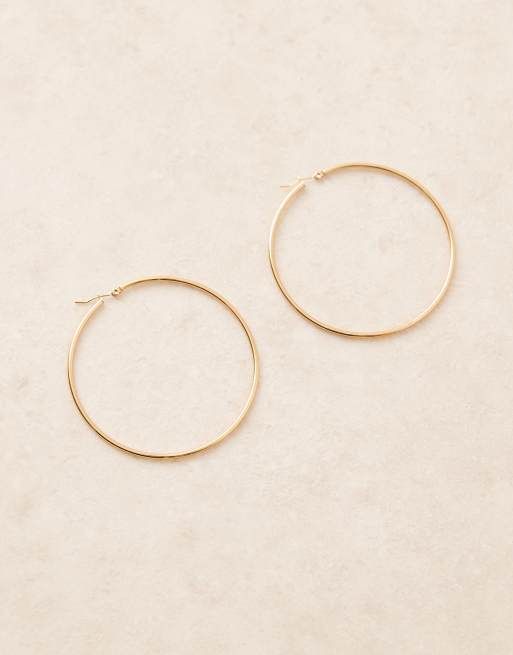 Lost Souls 70mm hoop earrings in 18kt gold plated stainless steel