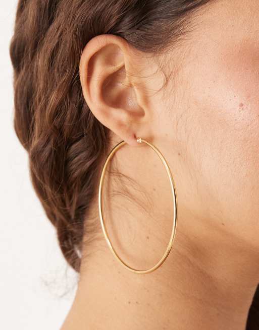 Lost Souls 70mm hoop earrings in 18kt gold plated stainless steel
