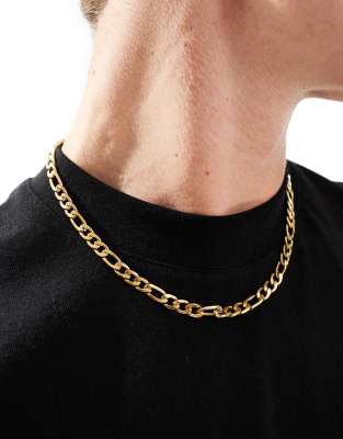 LOST SOULS Lost Souls 7mm figaro chain necklace in 18k gold plated