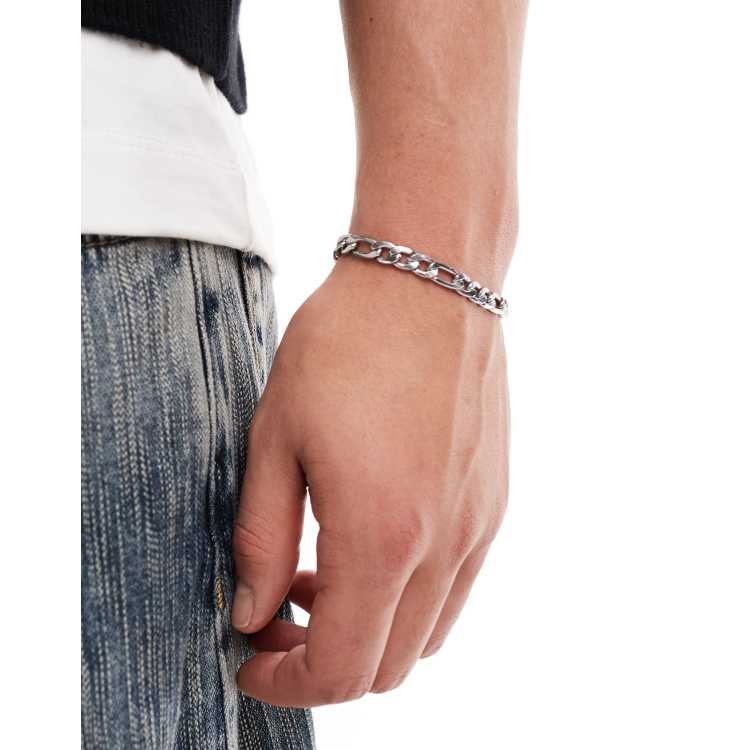 Stainless steel figaro bracelet hotsell