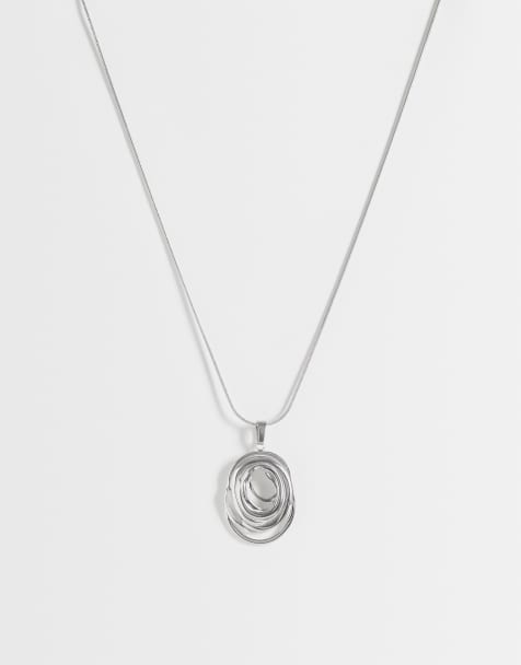 Lost Souls abstract pendant necklace in stainless steel - view 1