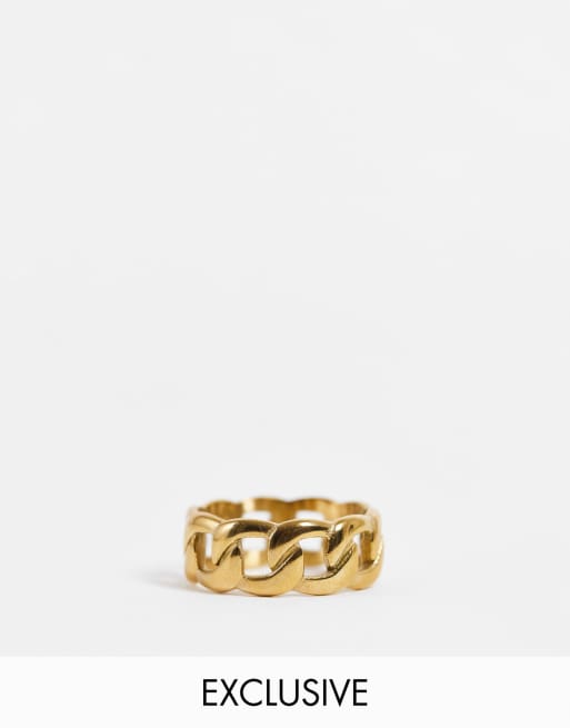 Lost Souls - Anello a catena barbazzale in acciaio inossidabile color oro