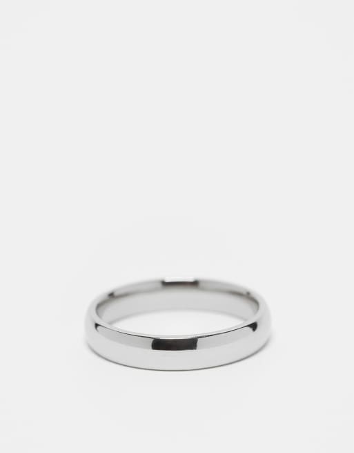 Lost Souls - Anello a fascia arrotondato da 4 mm in acciaio inossidabile