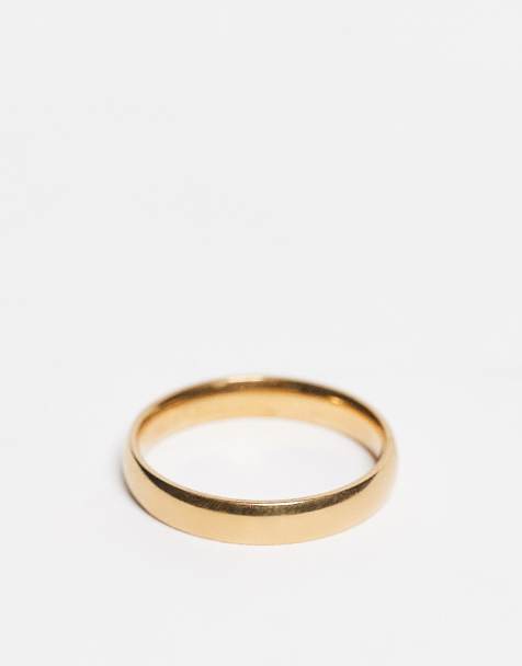 Lost Souls - Anello a fascia arrotondato da 4 mm placcato oro 18 k - view 1