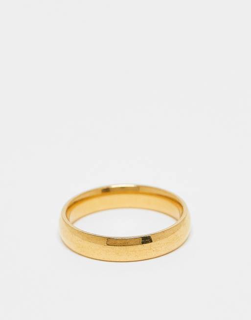 Lost Souls - Anello a fascia classico in acciaio inossidabile placcato oro 18 k