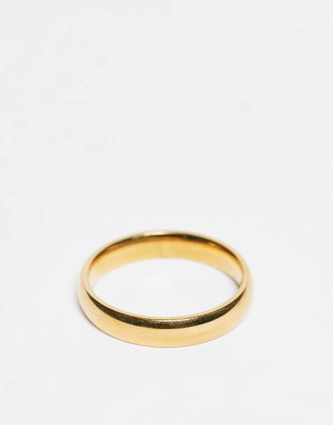 Lost Souls - Anello a fascia da 4 mm placcato oro 18 k - view 1