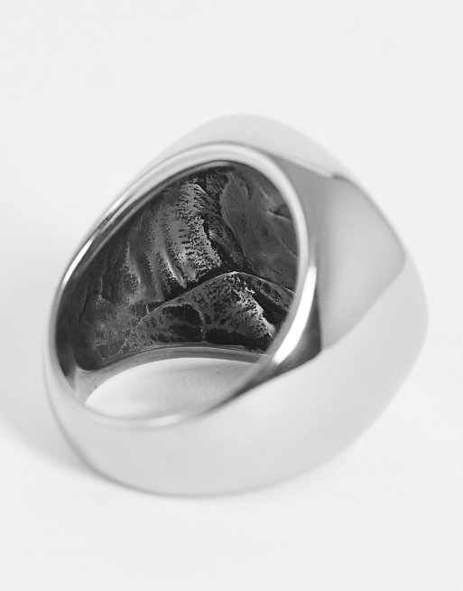 Lost Souls - Anello a sigillo color argento in acciaio inossidabile con incisioni, 2 di 4