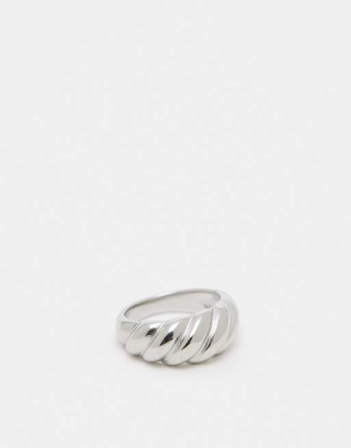 Lost Souls - Anello attorcigliato color argento in acciaio inossidabile