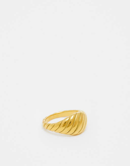 Lost Souls - Anello color oro in acciaio inossidabile ondulato