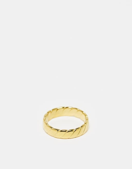 Lost Souls - Anello dorato in acciaio inossidabile con design attorcigliato