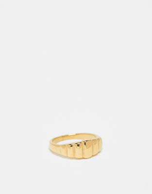 Lost Souls - Anello in acciaio inossidabile color oro con design bombato