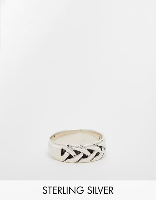 Lost Souls - Anello in argento sterling con design a treccia