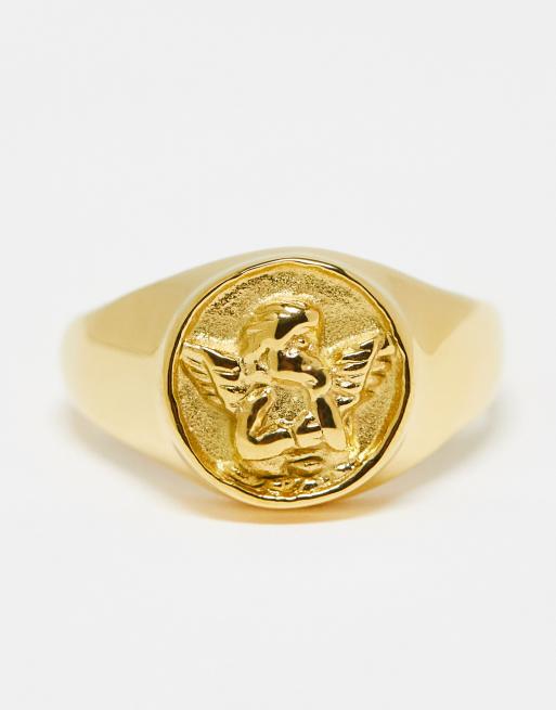 Lost Souls - Anello spesso dorato per mignolo in acciaio inossidabile, 3 di 4