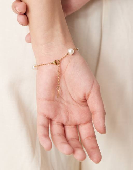 Lost Souls – Armband i rostfritt stål med 18K guldplätering och pärlor, 2 av 3