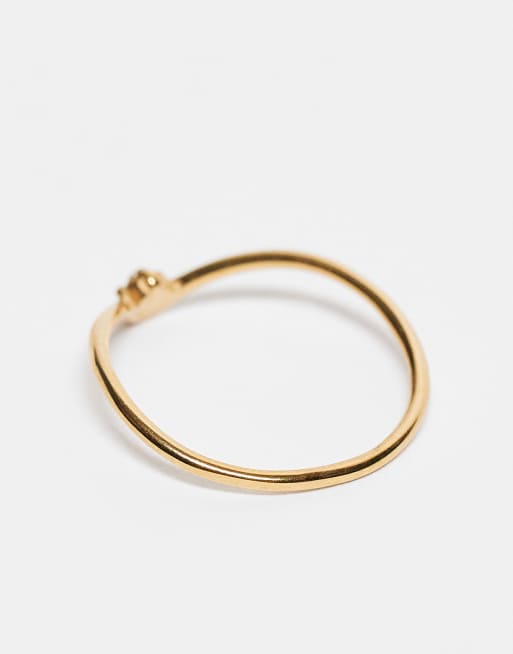 Lost Souls - Bague chevron en acier inoxydable plaqué or 18 carats avec cristaux, 3 de 3