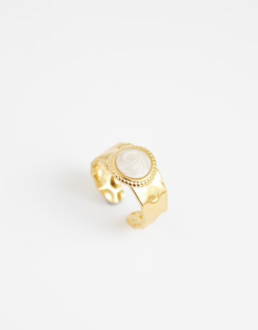 Lost Souls - Bague effet perle en plaqué or 18 carats, 2 de 3