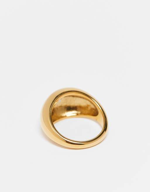 Lost Souls - Bague épaisse et bombée en acier inoxydable plaqué or 18 carats, 3 de 3
