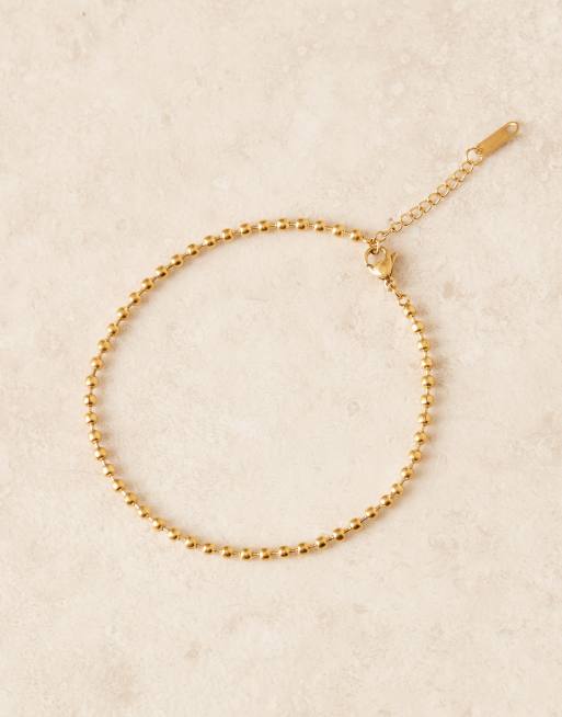 Lost Souls ball chain anklet in 18k gold plated stainless steel, 3 of 3
