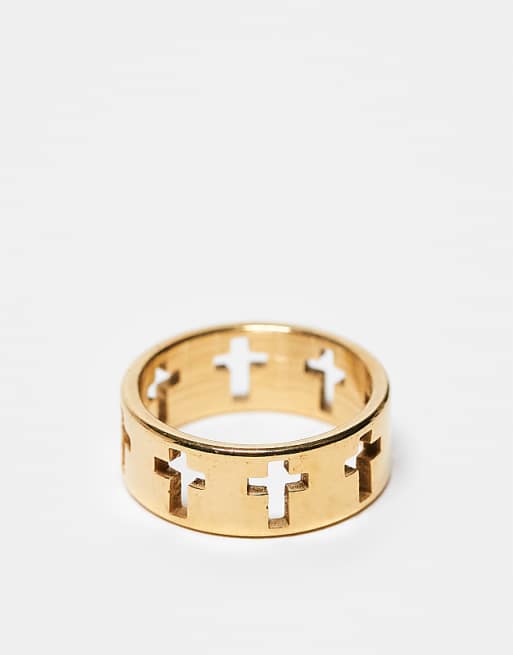 Cut Out Cross Ring Silver Plate Cut Out Cross Ring Silver Plate